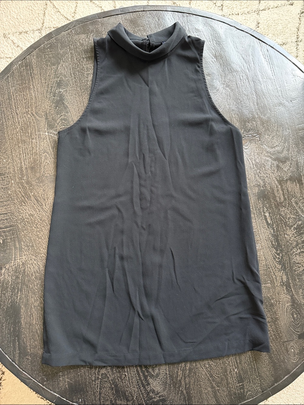 Tildon Black Sleeveless Mock Neck Tank Top